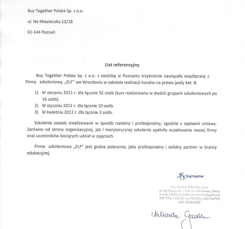 list referencyjny