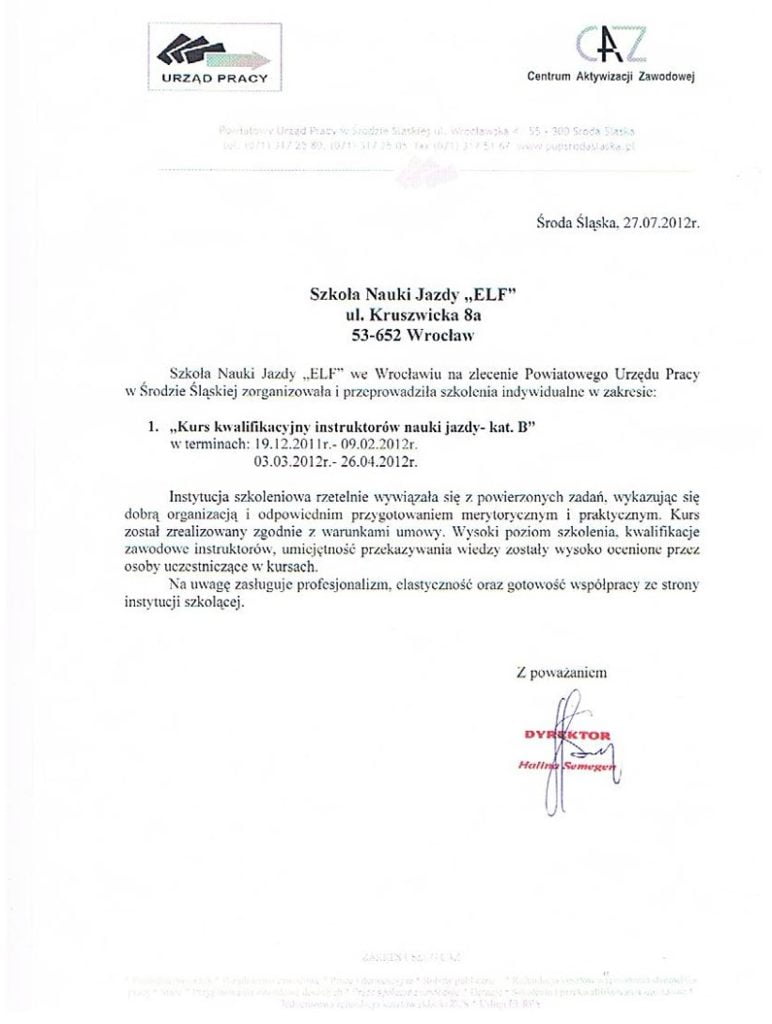 kurs kwalifikacyjny instruktorów nauki jazdy